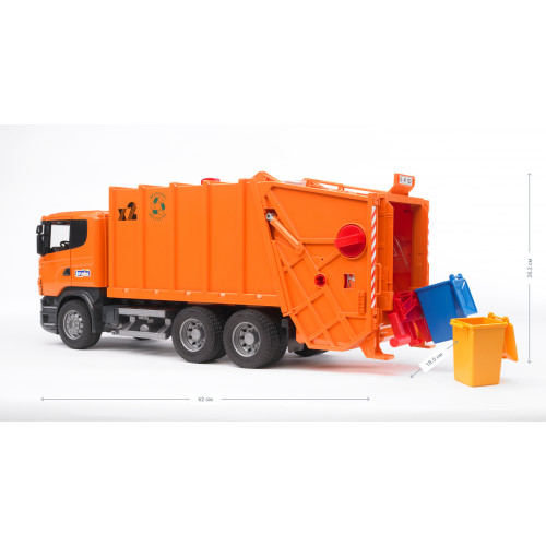 Мусоровоз BRUDER SCANIA R-R-series оранжевый М1:16 03560
