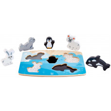 HAPE Пазл тактильный "Полярные животные" E1620