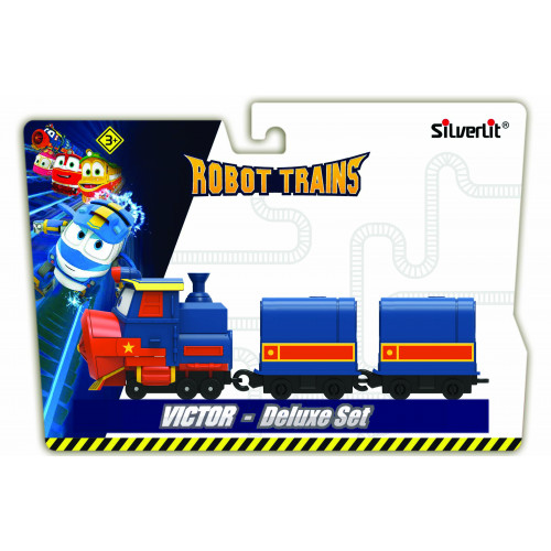 Robot Trains Паровозик с двумя вагонами Виктор  80179